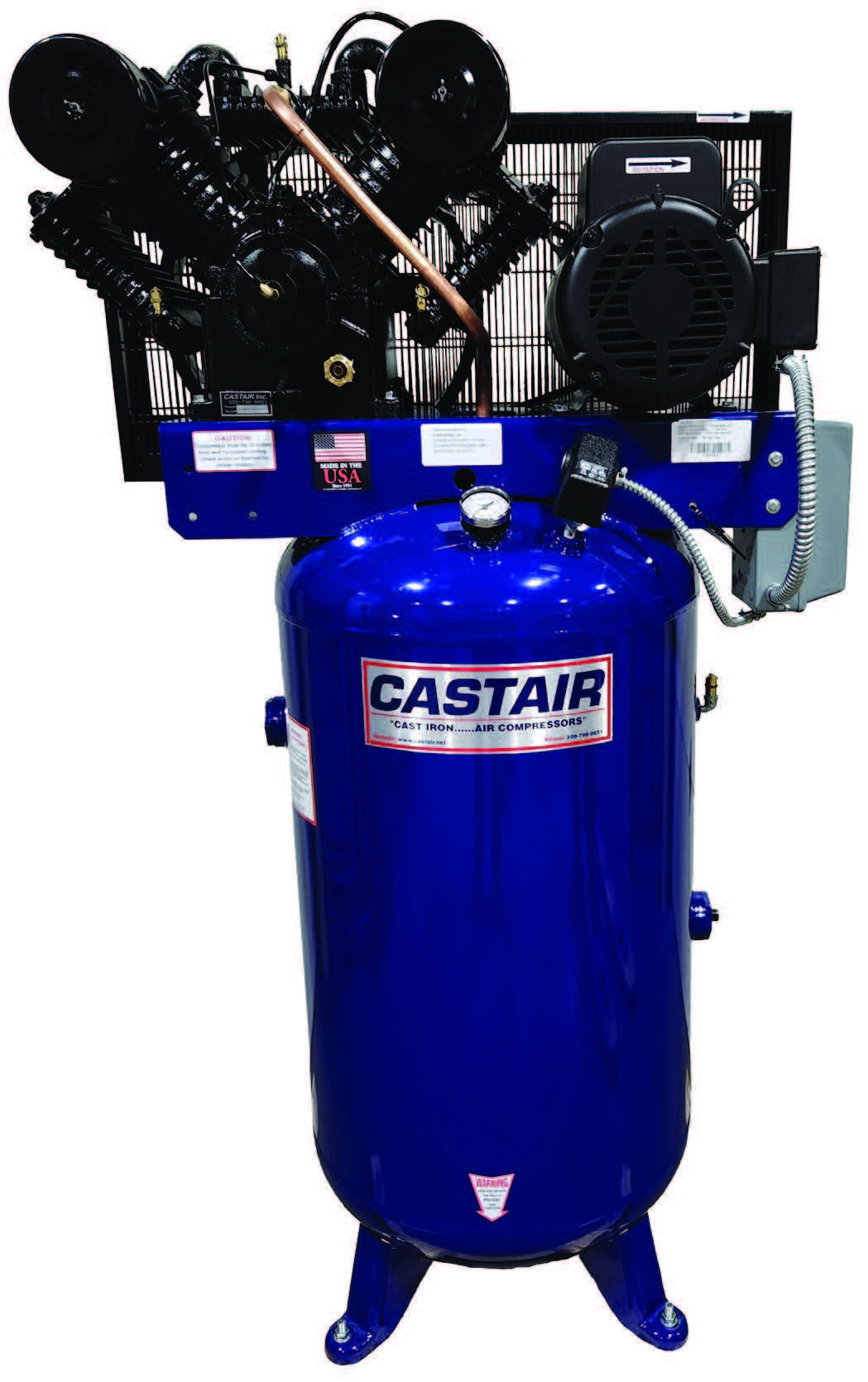 Castair Heavy Duty Shop Air Compressor Industrial Series - Model No. I718VC2-S